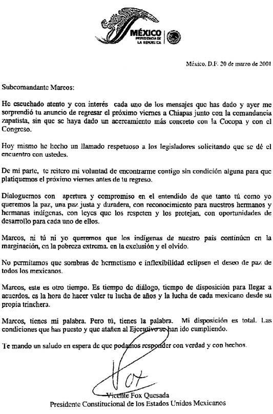 carta a marcos