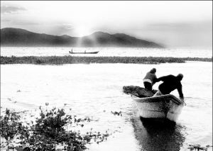 amanecer chapala pescador c