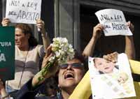 Protestas del martes pasado afuera de la Asamblea Legislativa del Distriro Federal, cuando se discutía despenalizar el aborto antes de las 12 semanas de gestación