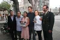 Federico González Compeán, Ana Claudia Talancón, Roberto Sneider, Ángeles Mastretta y Daniel Giménez Cacho; durante el claquetazo inicial en la ciudad de Puebla