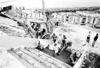 Reparaciones en un conjunto habitacional del municipio de Coacalco, estado de México