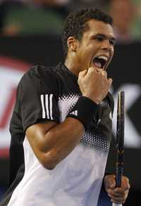 El tenista francés Jo-Wilfried Tsonga, finalista del Abierto australiano