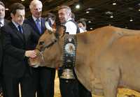 Nicolas Sarkozy en la Feria de la Agricultura en París