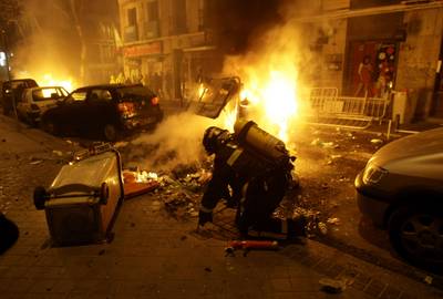 Disturbios en el centro de Madrid