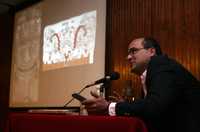 El arqueólogo Leonardo López Durán durante la conferencia en la que detalló los descubrimientos en el Templo Mayor