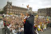 El ex candidato presidencial, ayer en la Plaza de la Constitución