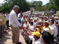 Andrés Manuel López Obrador, ayer en Ciudad Valles