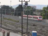 Durante uno de los recorridos de prueba del Tren Suburbano, de la estación Buenavista, en el Distrito Federal, a la estación Lechería, en el estado de México