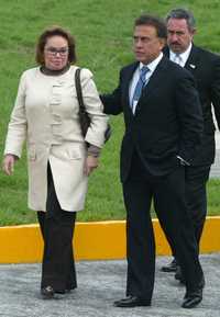 Elba Esther Gordillo y Miguel Ángel Yunes, en la inauguración de un centro de mando de la PFP