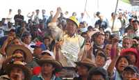 Protestas contra la reforma energética en el Zócalo capitalino mientras se realizaba en el Senado el sexto debate sobre el tema, el 29 de mayo pasado