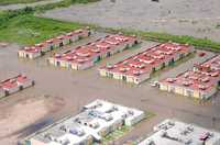 Vista aérea de la cuenca del río El Ahogado, que el gobierno de Jalisco declaró zona de emergencia. El gobernador Emilio González Márquez sobrevoló la zona para evaluar los daños.