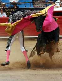 Manolo Olivares, durante la novena novillada en la Plaza de toros México