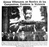 Diario Excélsior del 28 de agosto de 1968. Gustavo Díaz Ordaz posa con varios colaboradores debajo del Zapata de Siqueiros en Bellas Artes. La publicación de esta fotografía en diversos periódicos marca la lucha por el control de los símbolos patrios que caracterizó al septiembre de 1968