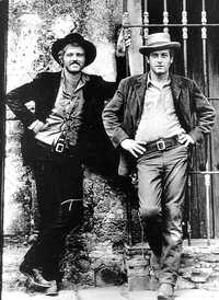 Con Robert Redford, en Butch Cassidy and the sundance kid, cinta filmada en 1969