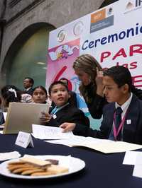 Durante la inauguración del sexto parlamento infantil, ayer en el Senado