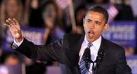 Barack Obama en campaña, ayer en el Wicker Memorial Park, de Highland, Indiana