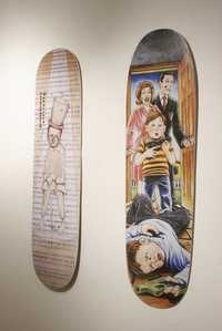 Tablas de skateboarding, parte de la exposición