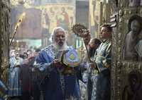 Imagen del patriarca de Moscú durante un servicio religioso realizado en la catedral de la capital rusa un día antes de su muerte