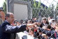 El presidente Felipe Calderón, durante la inauguración de la segunda etapa de la Universidad Tecnológica del Valle de Chalco, en el estado de México