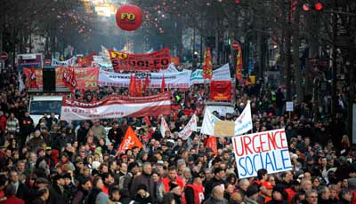 Huelga en Francia y repudio a Sarkozy