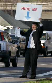 Un vendedor desempleado en Sacramento, California