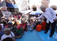 Andrés Manuel López Obrador durante su gira por San Juan de los Lagos, Jalisco