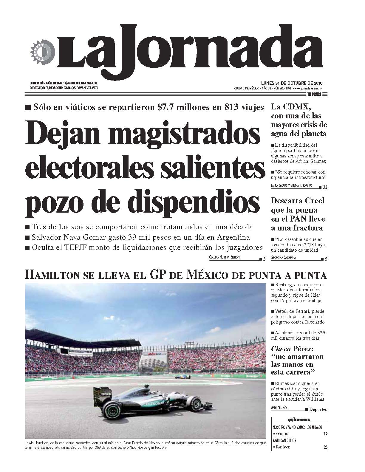 Portada de 2016/10/31. Seleccione para ir a esta edición.